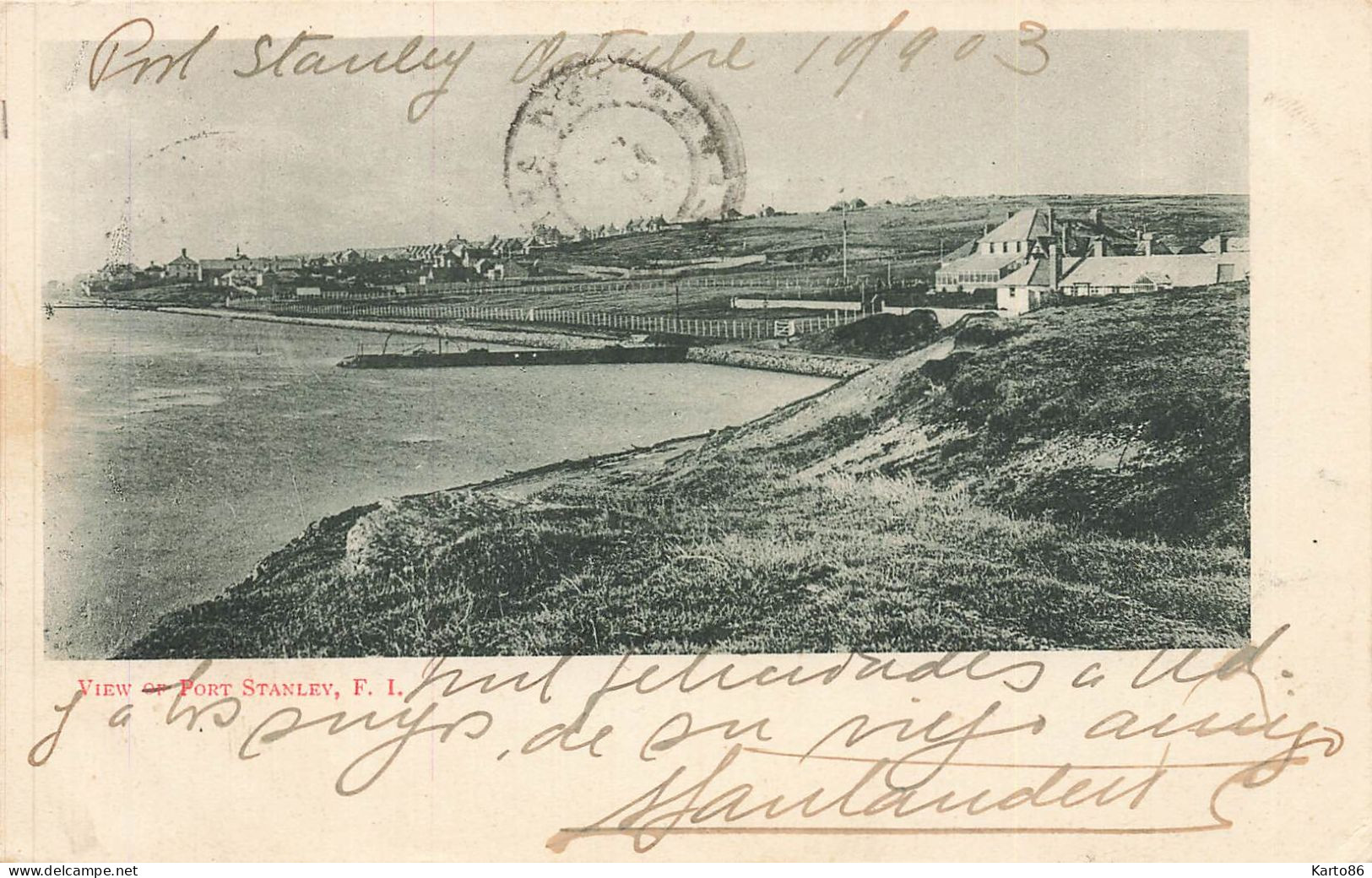 port stanley , iles malouines , falkland * view * 1903