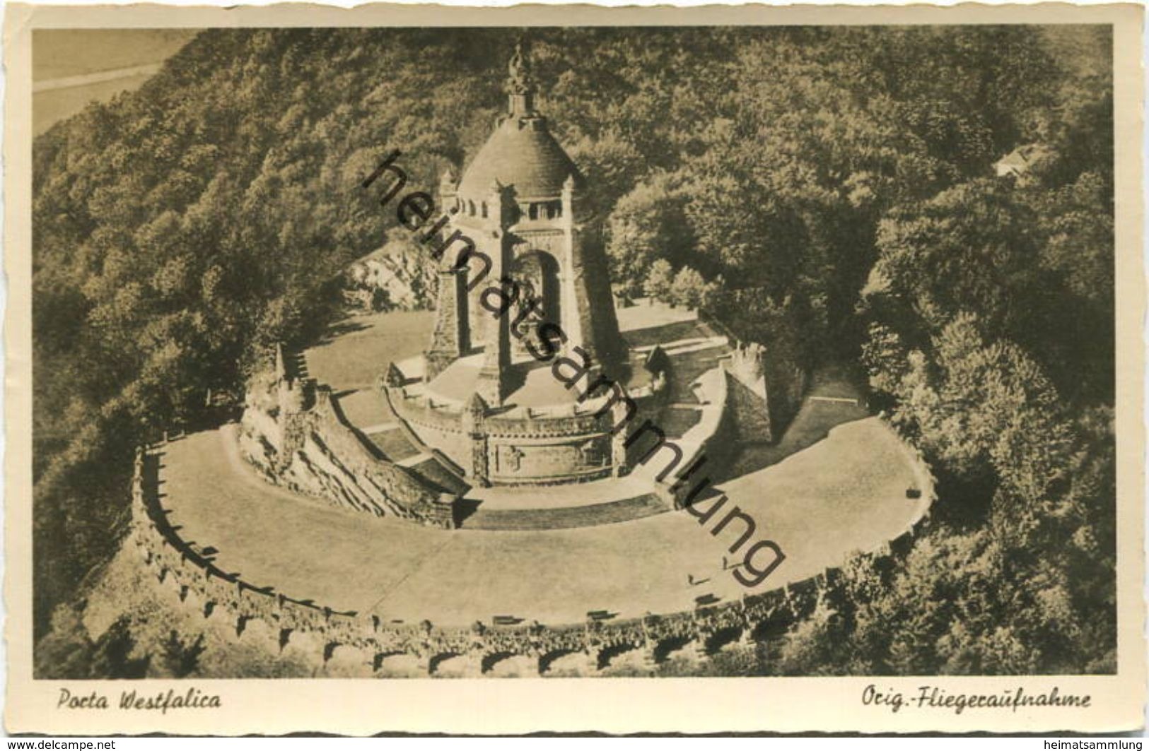 Porta Westfalica - Fliegeraufnahme - Verlag Helmut Henssgen Porta Westfalica gel. 1951