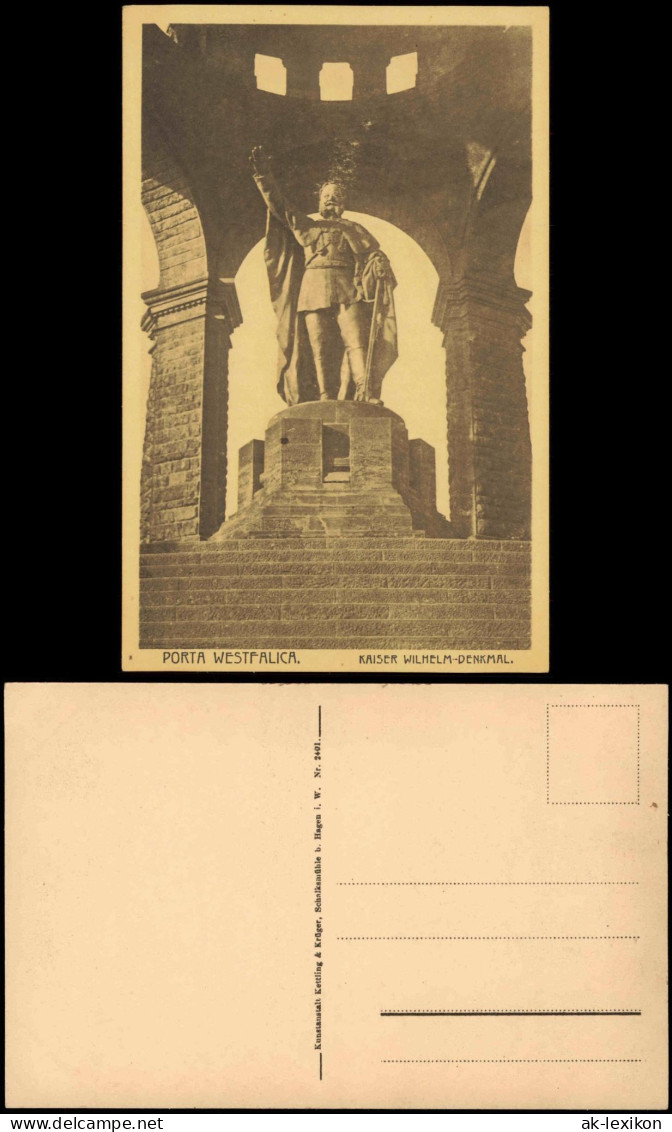 Porta Westfalica Kaiser-Wilhelm-Denkmal - Porta Westfalica nahaufnahme 1915