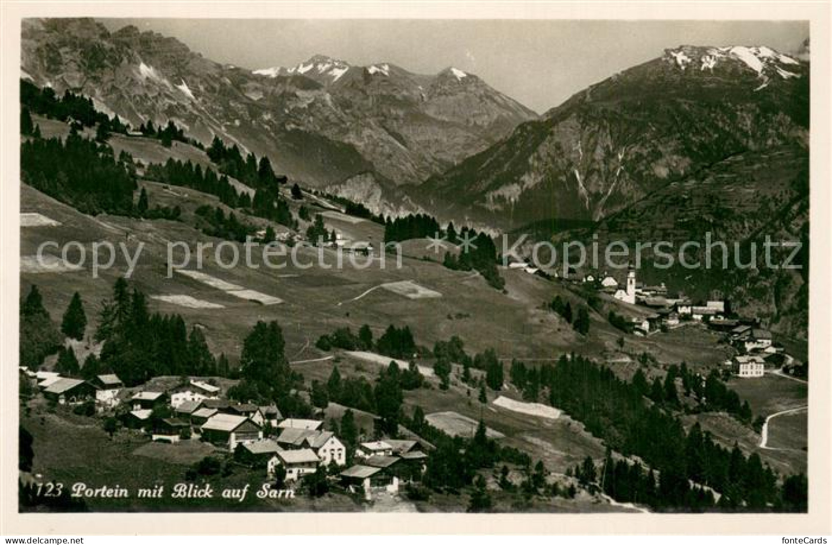 Portein GR mit Blick auf Sarn und Alpen