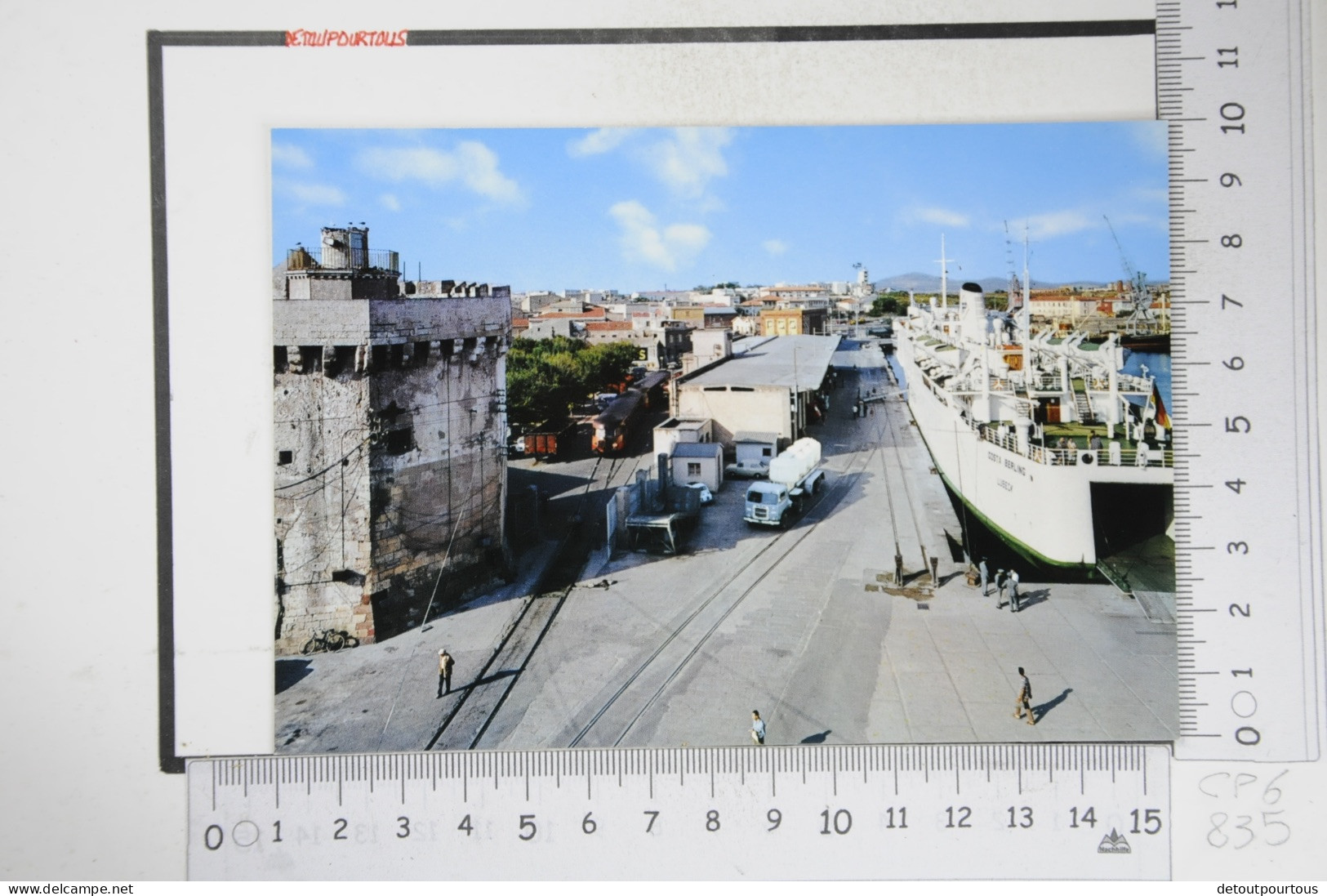 PORTO TORRES Sardegna : Porto / bateau ferry boat COSTA BERLINO Lübeck ship Schiff maritime vessel / truck camion