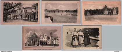 (Portugal) Coimbra 005 à 009, Lot de 5 Cartes postales anciennes, état !!!! Voir scannes