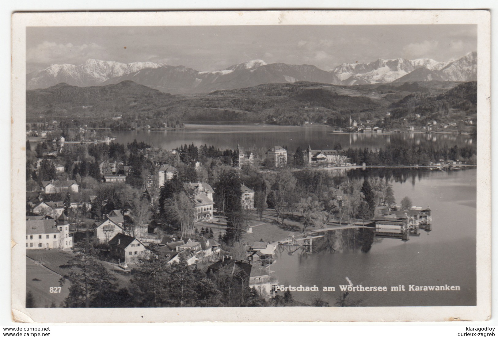 Pörtschach am Wörthersee old postcard travelled 1940 special pmk b181115