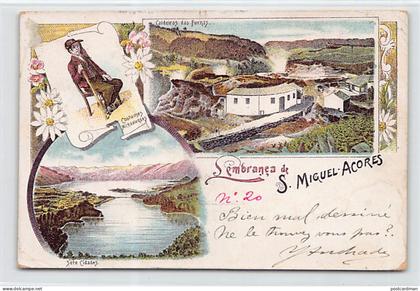 Açores - SÃO MIGUEL - Litografia - Caldeiras das Furnas - Costumes Michaelenses - Séte Cidades
