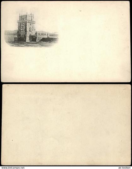 Postcard Lissabon Torre de Belém / Turm von Belem 1899
