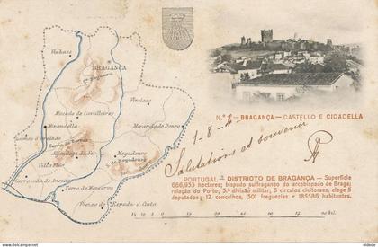 Pioneer card Bragança with map Mogadouro Vinhaes Vimioso  Macedo de C. Miranda do D. Mirandella etc