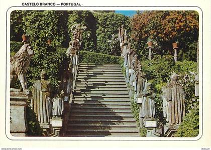 Carte Postale - Portugal - Castelo Branco - Jardim do Paço e Escadarias dos Apôstolos - Jardin de Ville et Escalier des
