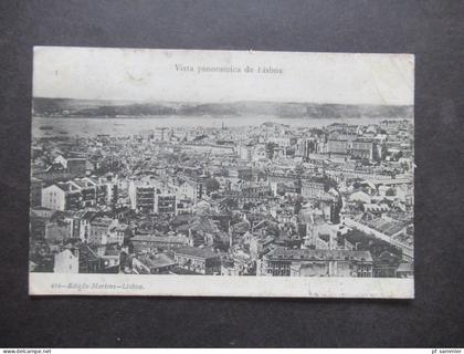 AK 1906 Portugal Vista panoramica de Lisboa Edicao Martins Lisboa nach Marne Frankreich gesendet