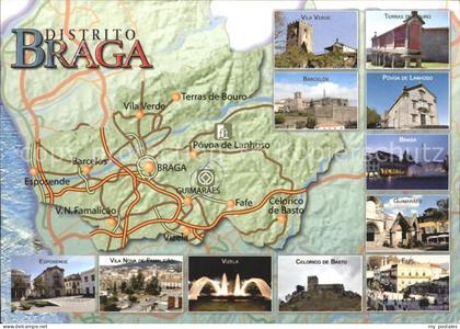 Braga Landkarte und Sehenswuerdigkeiten