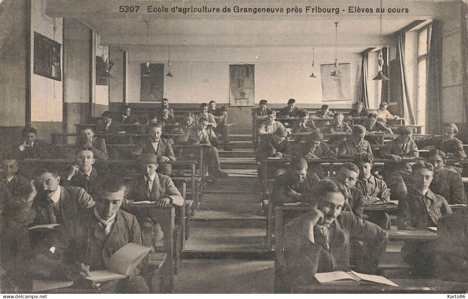 posieux , fribourg * 1909 * école d'agriculture de grangeneuve , élèves au cours * suisse schweiz