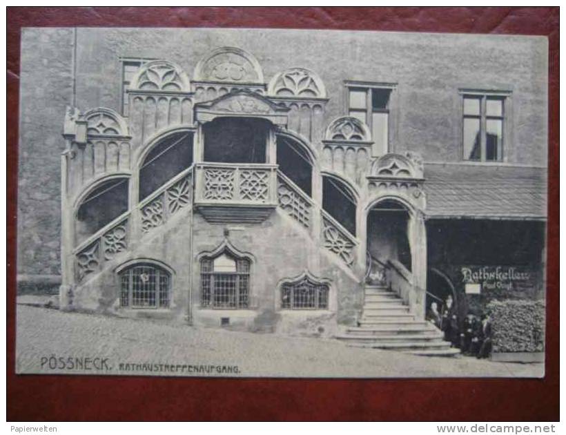 Pössneck - Rathaustreppe Ratskeller