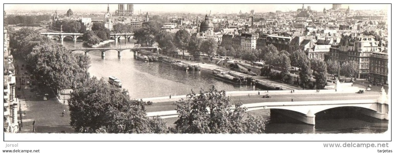 POSTAL   182.-  PARIS  -  FRANCIA<   VISTA PANORÁMICA DEL SENA  (EDIT. DU GLOBE )