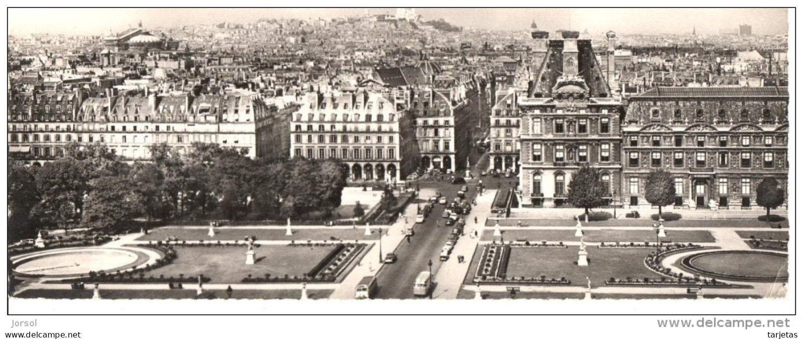 POSTAL    188.-  PARIS  -FRANCIA-  EL JARDÍN DE LAS TULLERIES Y AL FONDO LA COLINA MONTMARTRE  (EDIC.DEL GLOBO)