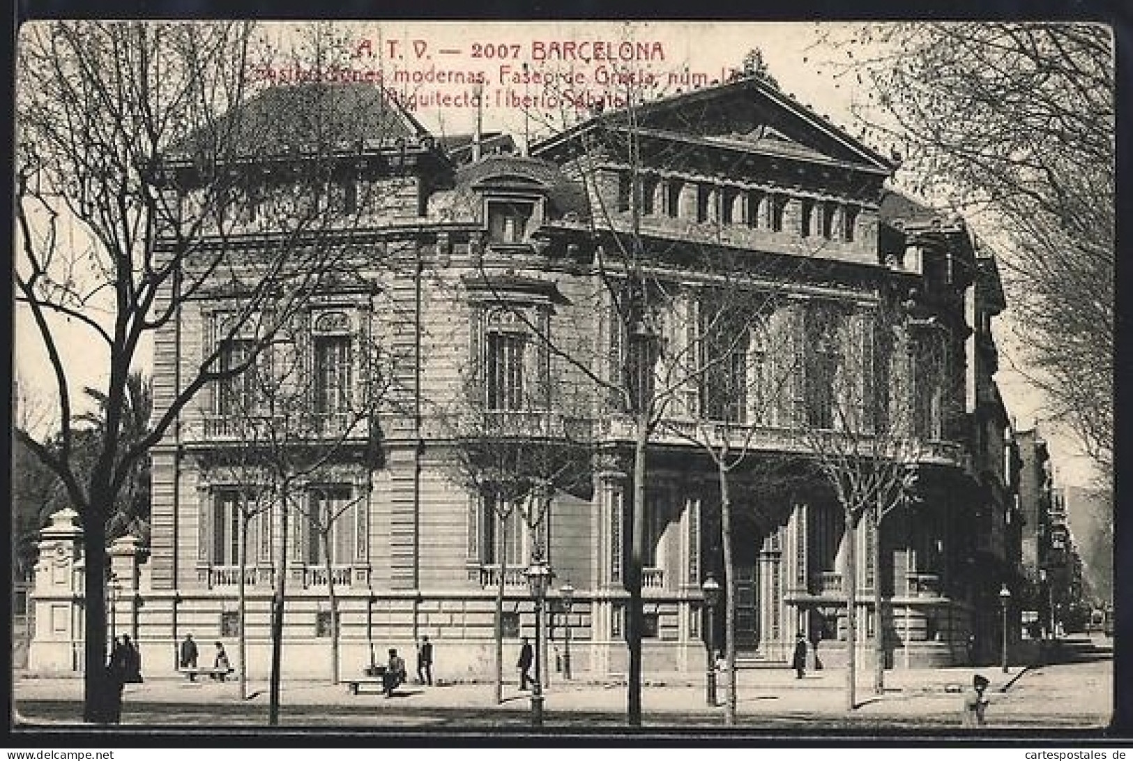 Postal Barcelona, Construcciones modernas, Faseo de Gracia