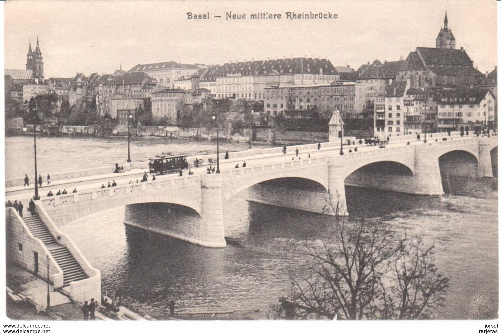 POSTAL   BASEL (BASILEA)  SUIZA  -NEUE MITTLERE RHEINBRüCKE