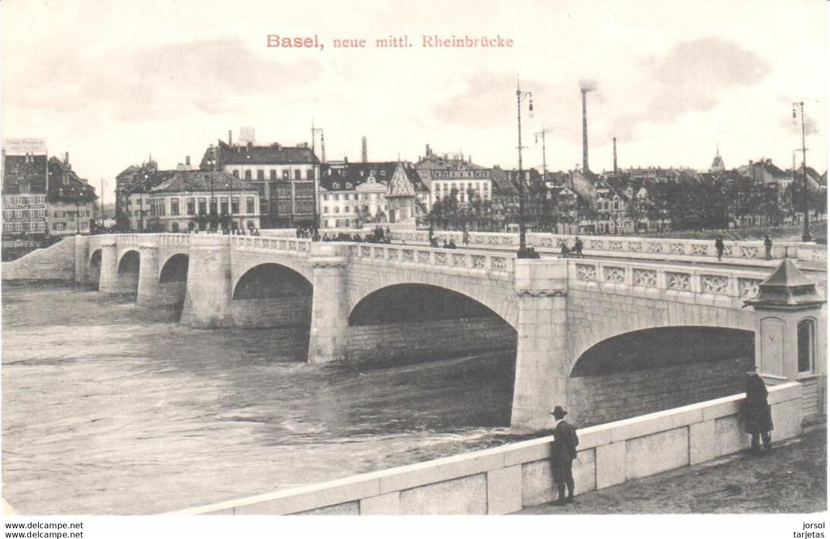 POSTAL   BASEL (BASILEA)  SUIZA  -NEUE MITTLERE RHEINBRüCKE