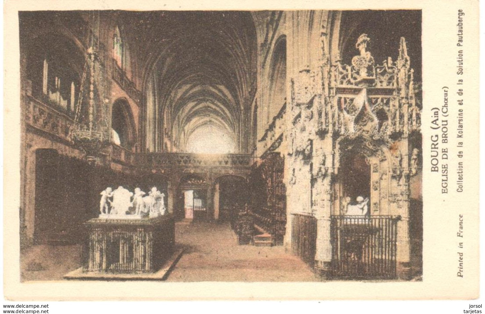 POSTAL    BOURG  -FRANCIA  - EGLISE DE BROU-CHOEUR