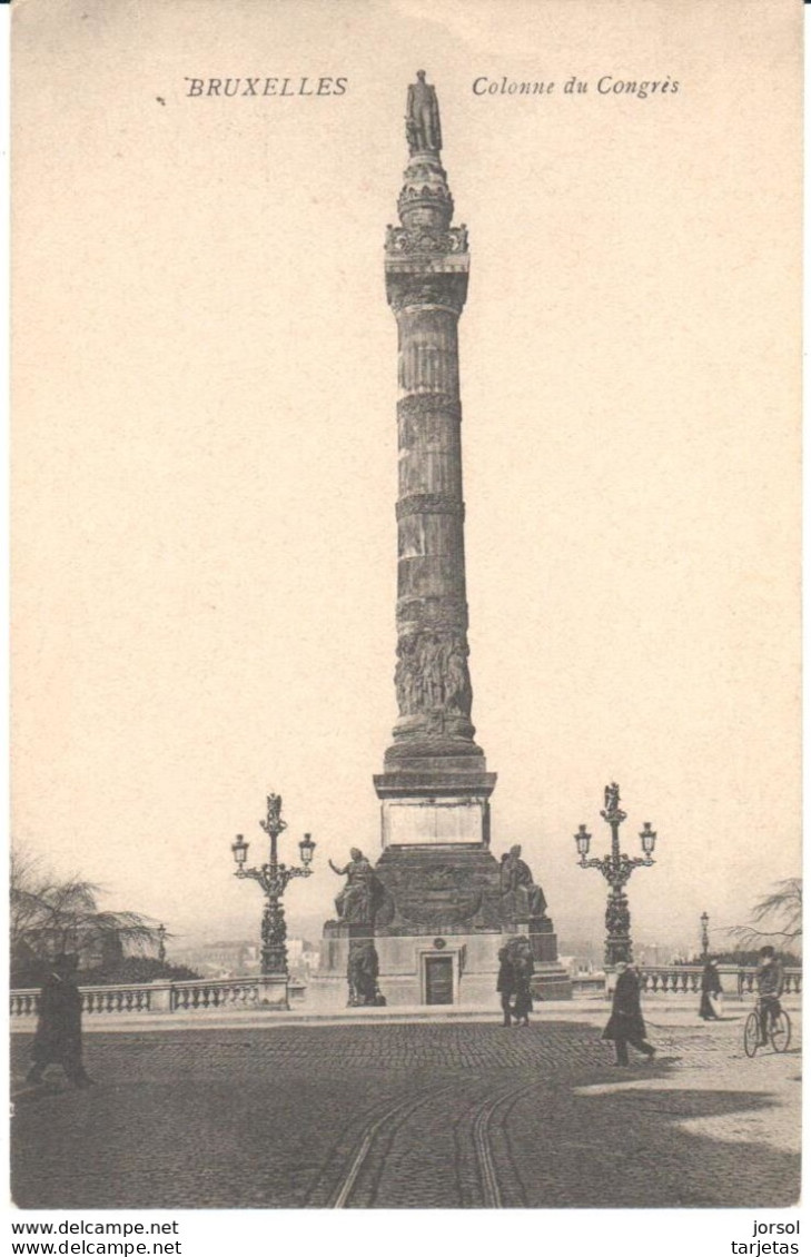POSTAL     BRUSELAS  -BELGICA  - COLUMNA DEL CONGRESO  (COLONNE DU CONGRES)