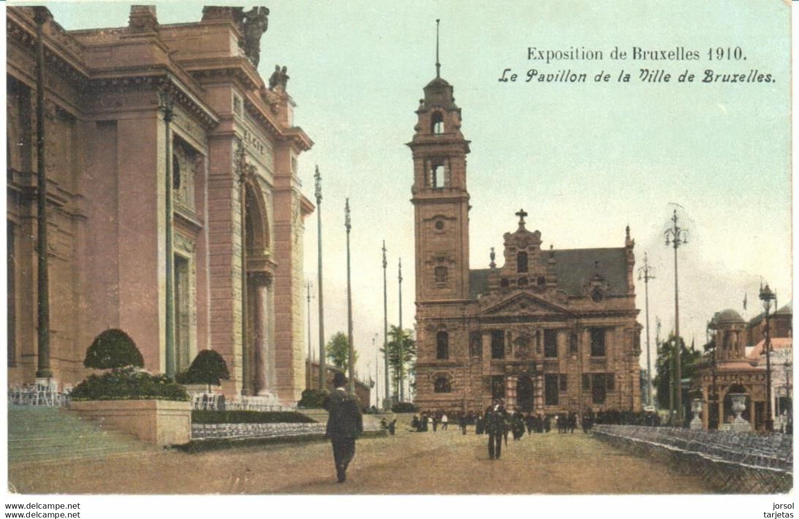 POSTAL   BRUXELLES  -BELGICA  -EXPOSITION DE BRUXELLES 1910-PAVILLON DE LA VILLE DE BRUXELLES