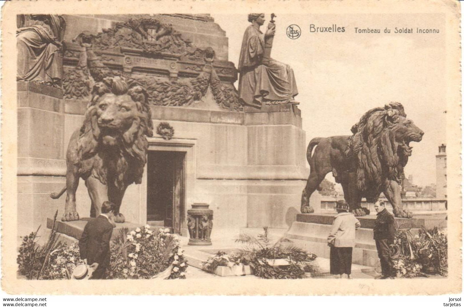 POSTAL   BRUXELLES  -BELGICA  - TAMBEAU DU SOLDAT INCONNU