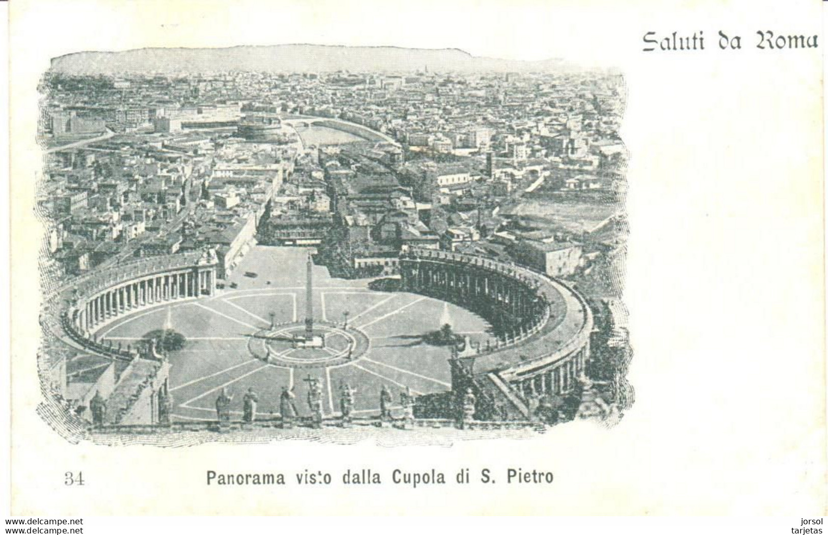 POSTAL   CIUDAD DEL VATICANO  -ROMA  -PANORAMA VISTO DALLA CUPOLA DI S. PIETRO