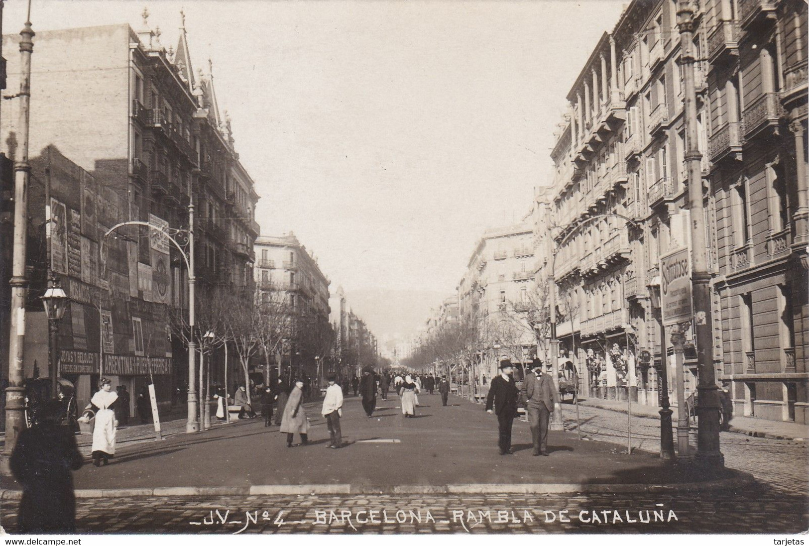 POSTAL DE BARCELONA DE LA RAMBLA DE CATALUÑA