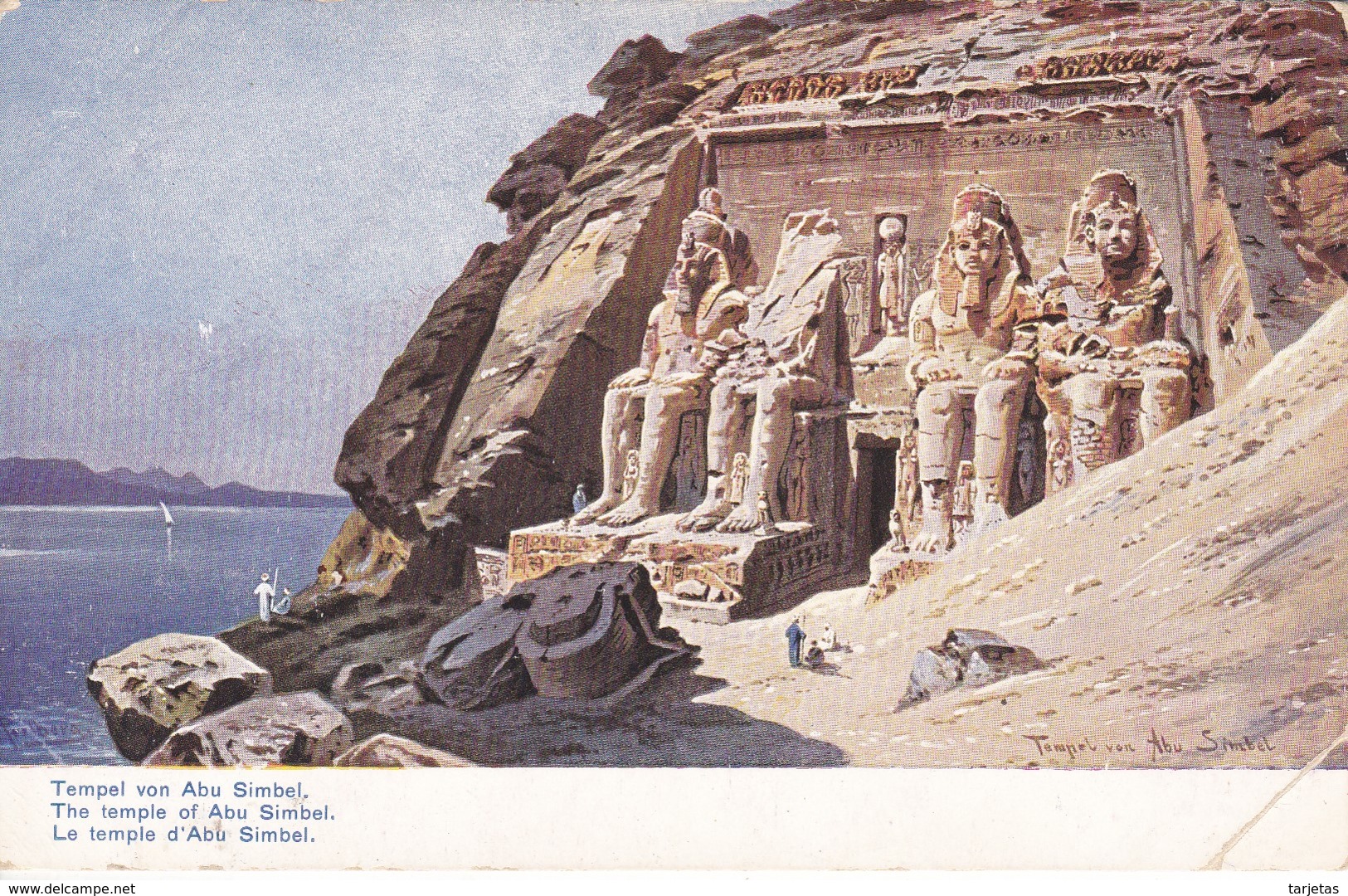POSTAL DE EL TEMPLO DE ABU SIMBEL (EGIPTO)