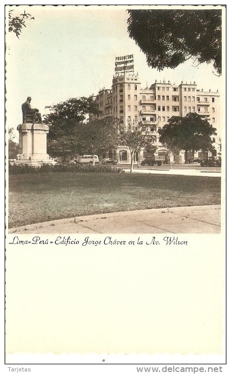 POSTAL DEL EDIFICIO JORGE CHAVEZ EN LA AV. WILSON DE LIMA EN PERU  (UDO SCHACK)