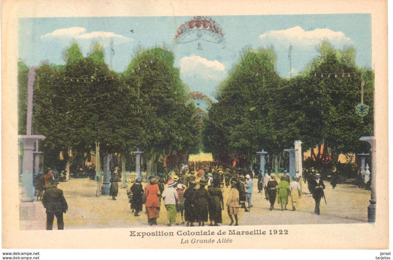 POSTAL    MARSEILLE  -FRANCE  -EXPOSITION COLONIALE DE MARSEILLE 1922 -LA GRANDE ALLÉE