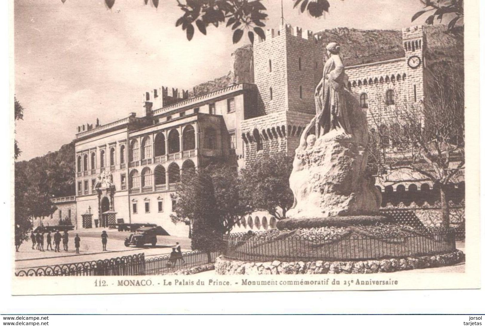 POSTAL  -MONACO  - PALACIO DEL PRÍNCIPE -MONUMENTO CONMEMORATIVO DEL 25º ANIVERSARIO