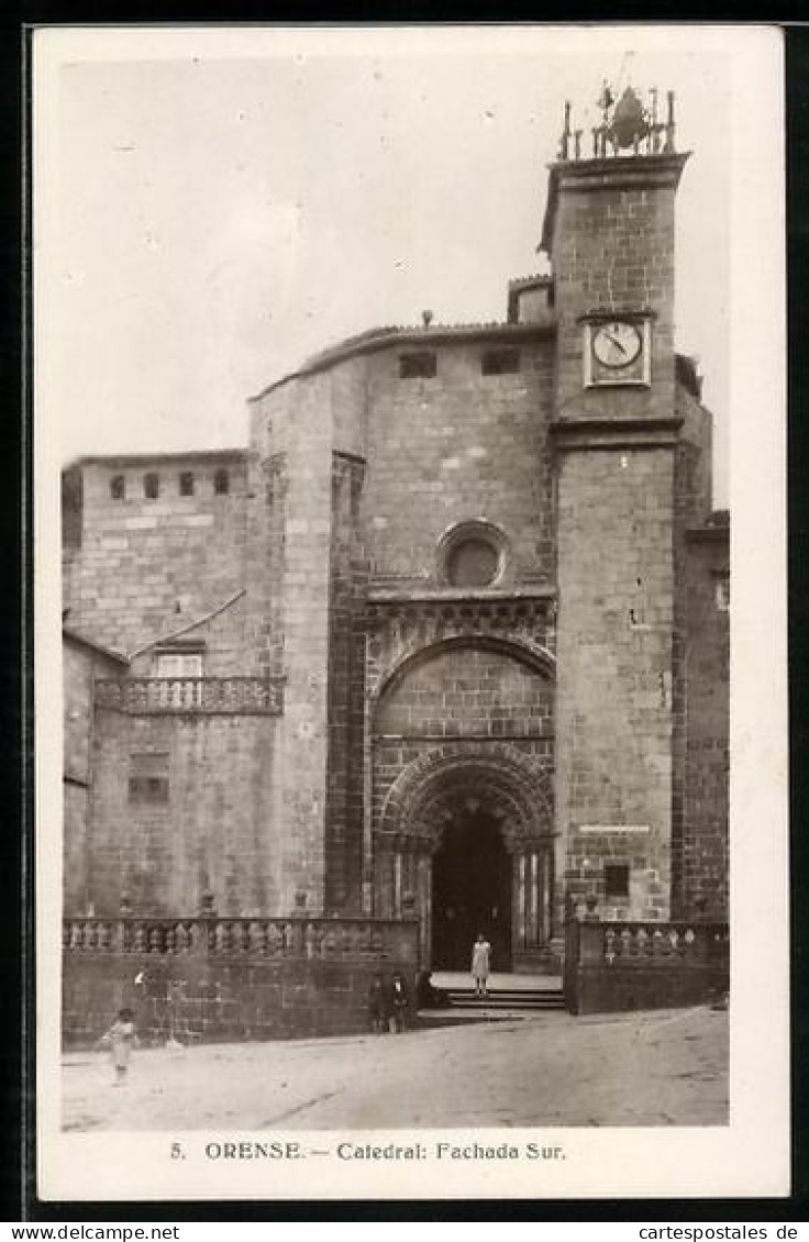 Postal Orense, Catedral: Fachada Sur