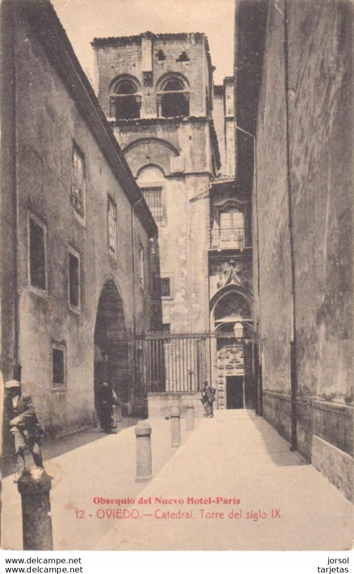 POSTAL    OVIEDO  -ASTURIAS  -CATEDRAL-TORRE DEL SIGLO IX