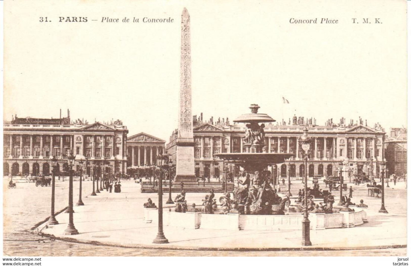 POSTAL   PARIS  -FRANCIA  - PLACE DE LA CONCORDE