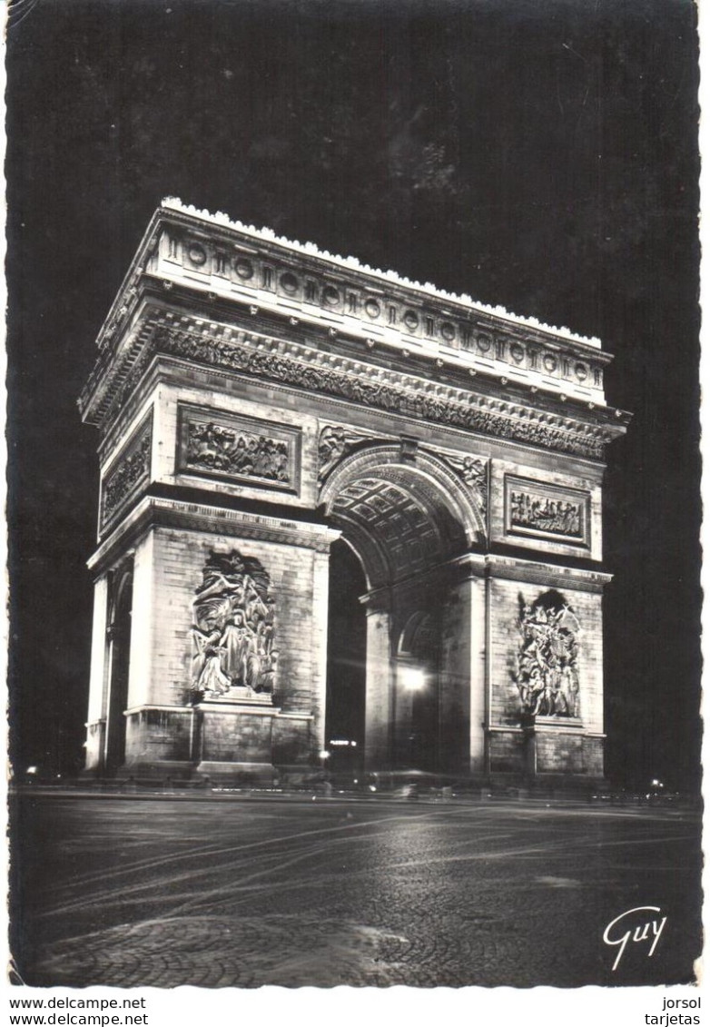 POSTAL   PARIS  -FRANCIA  -VISTA DE NOCHE DEL ARCO DE TRIUMFO (PARIS ET SES MERVEILLES)