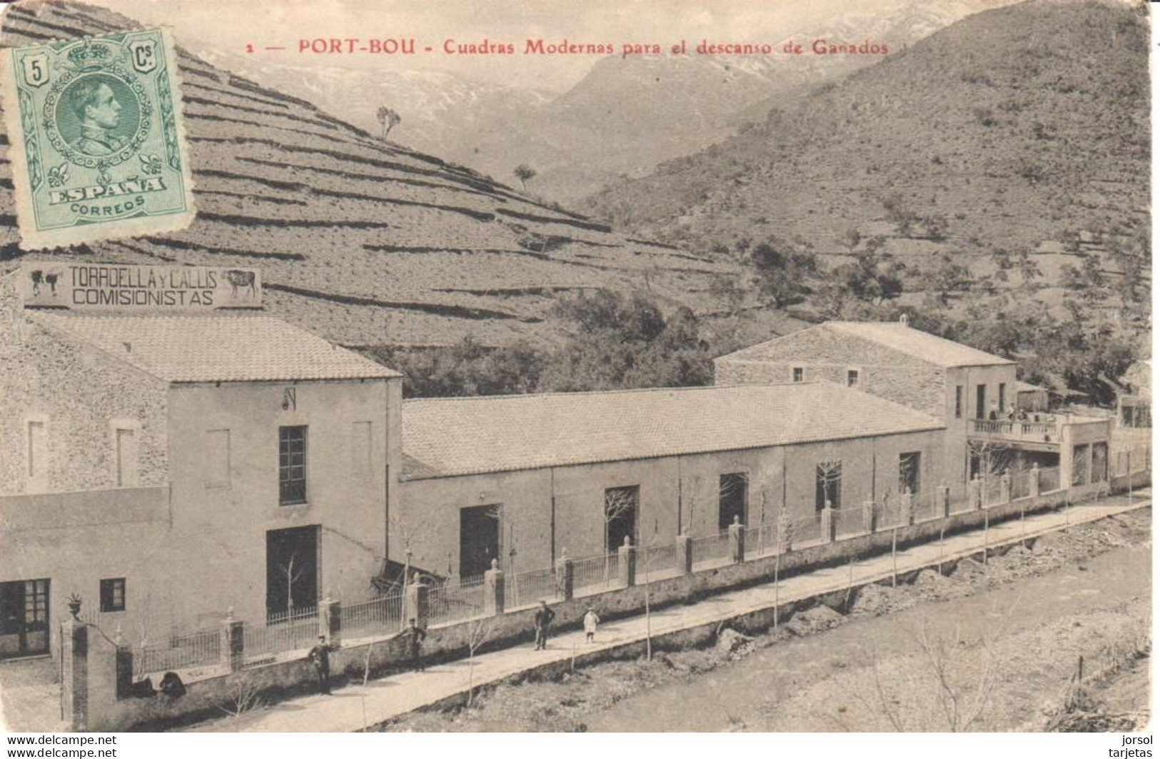 POSTAL    PORT BOU  -GERONA  -CUADRAS MODERNAS PARA EL DESCANSO DE GANADOS