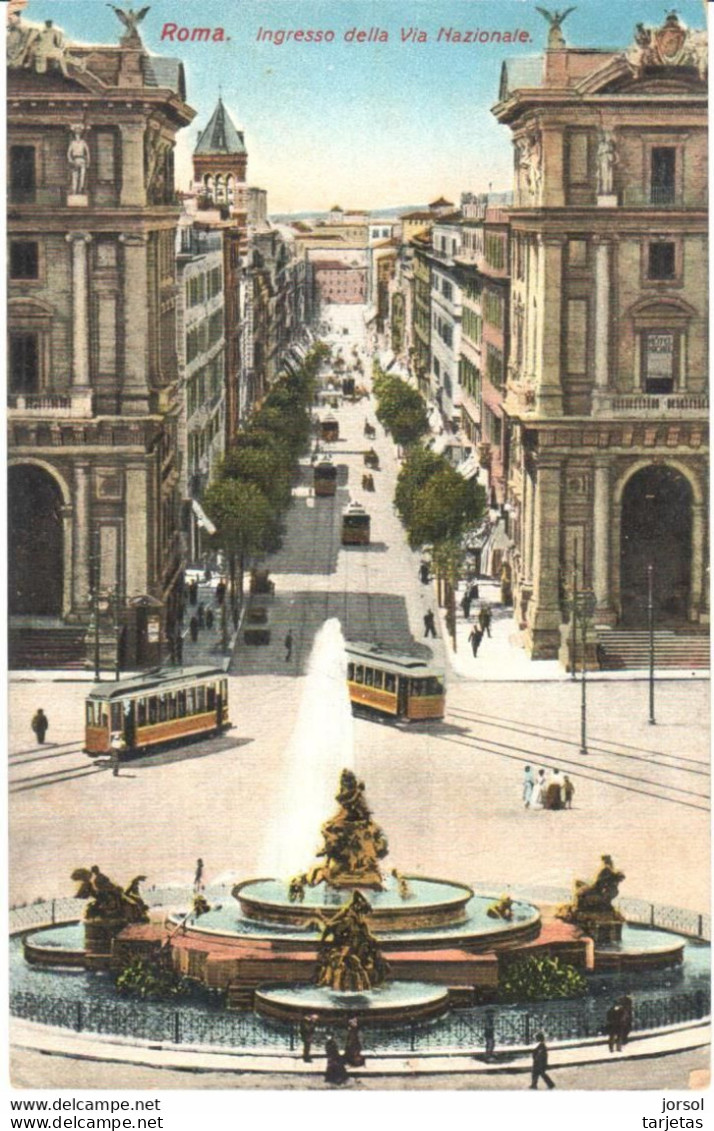 POSTAL   ROMA  -ITALIA  -INGRESSO DELLA VIA NAZIONALE