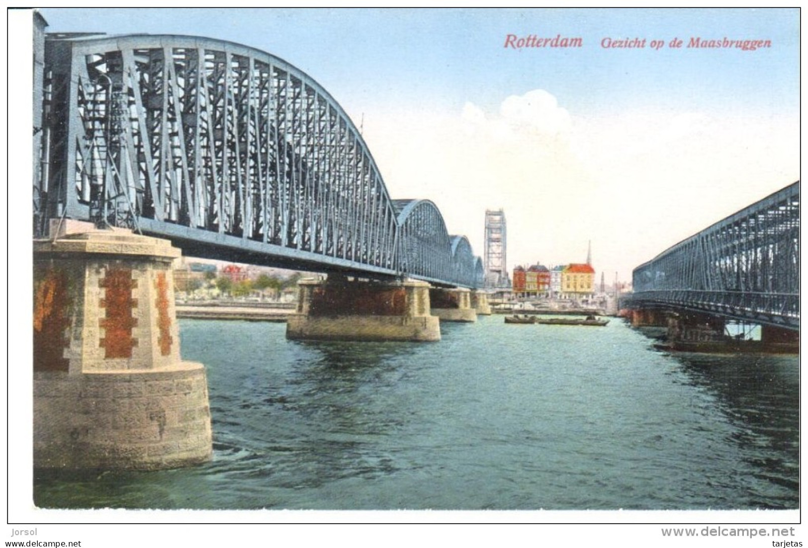POSTAL    ROTTERDAM   - VISTA DE  LOS PUENTES DE MOSA  -