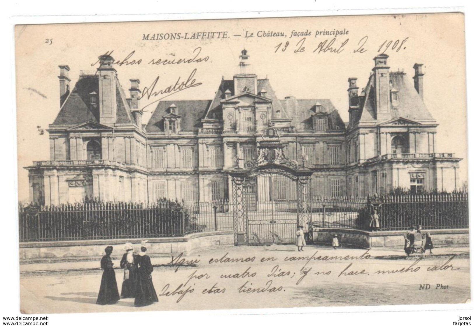 POSTAL    SAINT GERMAIN EN LAYE -FRANCIA -FACHADA PRINCIPAL DEL CASTILLO  MAISONS LAFFITE -LE CHÂTEAU FAÇADE PRINCIPALE