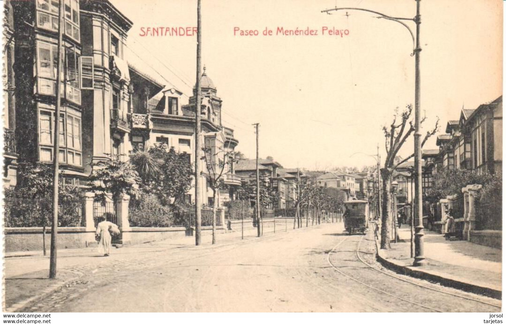 POSTAL    SANTANDER  -CANTABRIA  .PASEO DE MENENDEZ  PELAYO