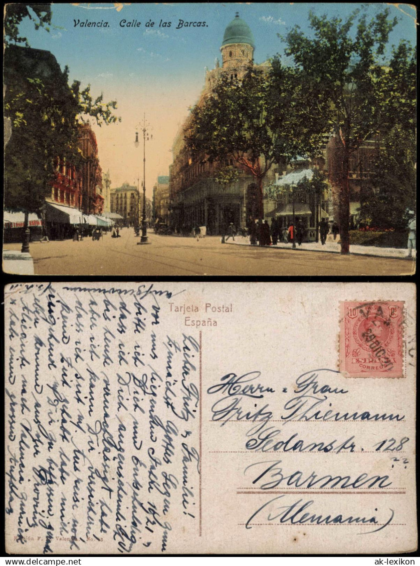 Postale Valencia València Calle de las Barcas. 1910