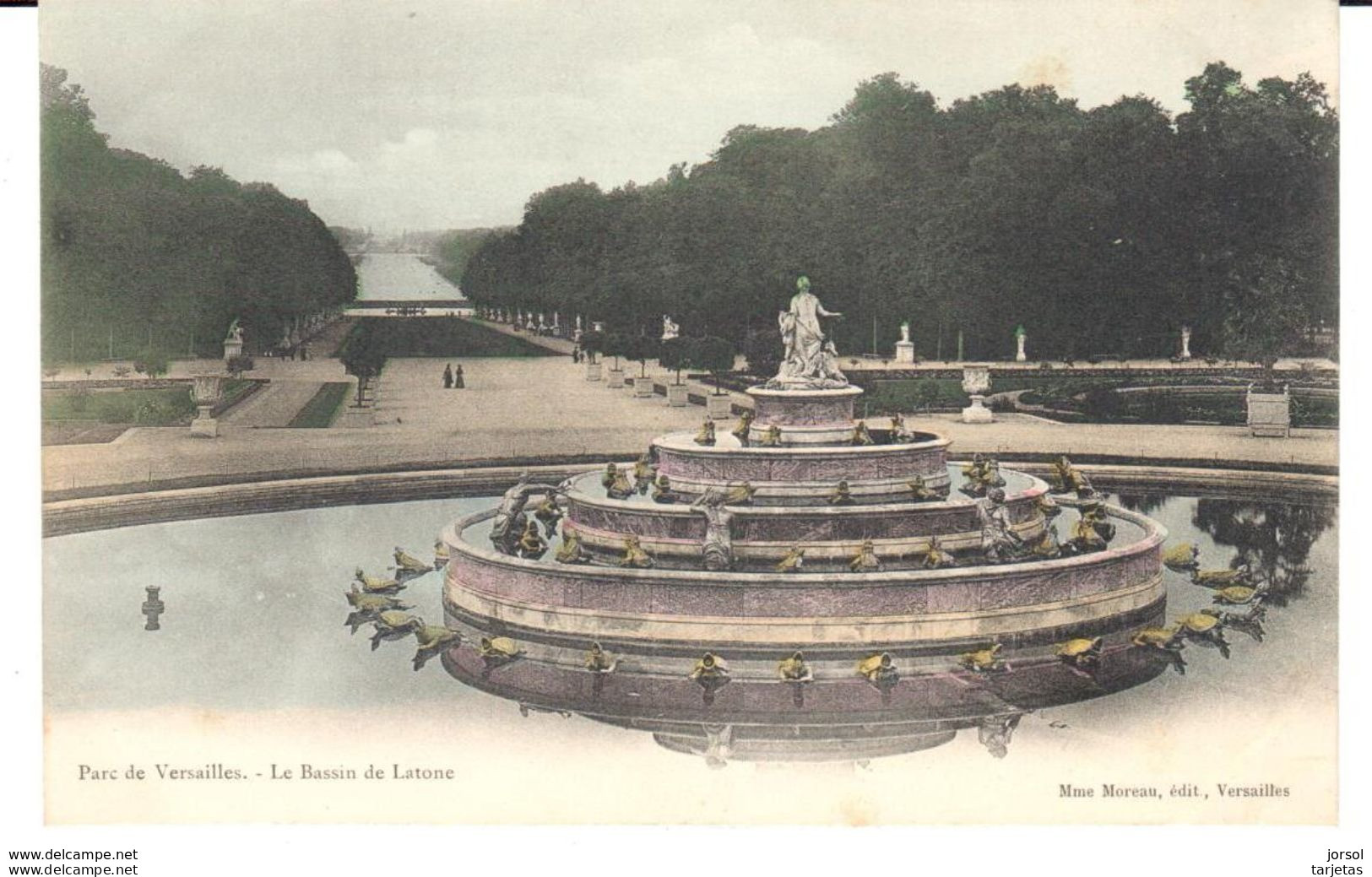 POSTALES  -PARIS  -FRANCIA -ESTANQUE DE LETONE EN ELPARQUE DE VERSAILLES (PARC DE VERSAILLES-BASSIN DE LETONE)
