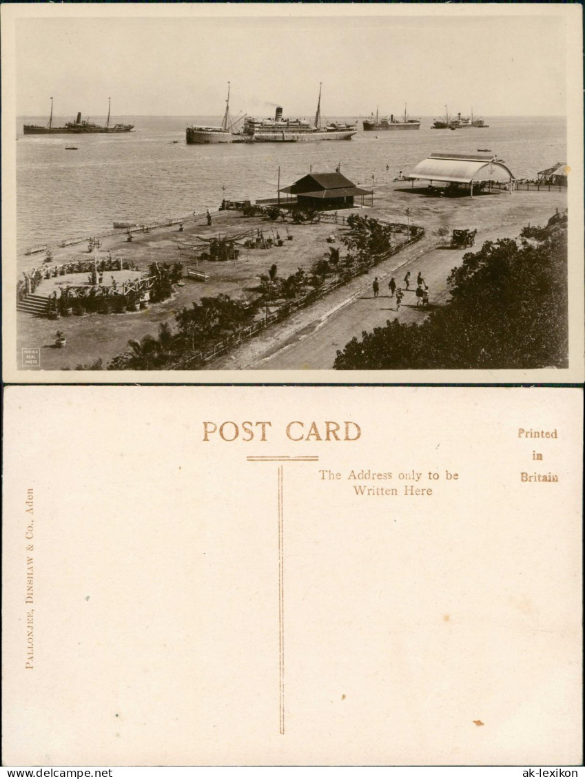 Postcard Aden Jemen عدن Harbour Steamer/Hafen Dampfer 1926