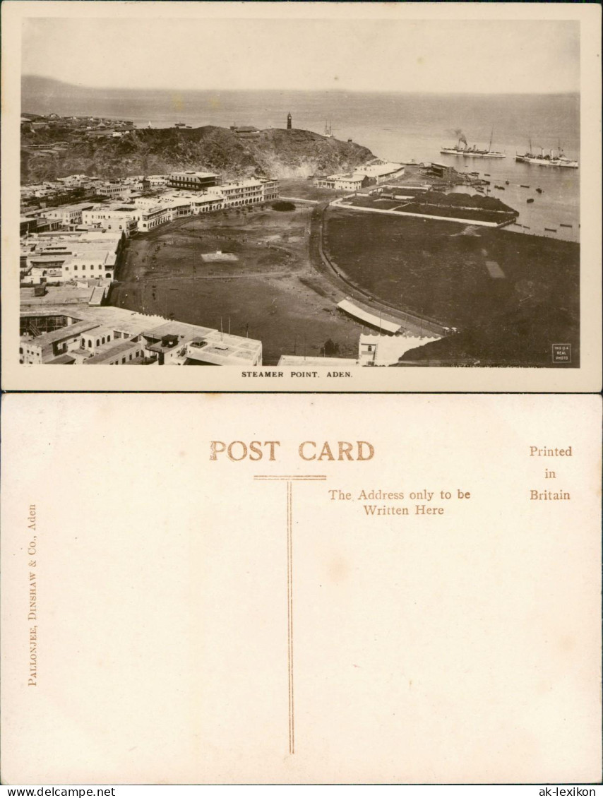 Postcard Aden Jemen عدن Steamer Point/Dampfer 1926