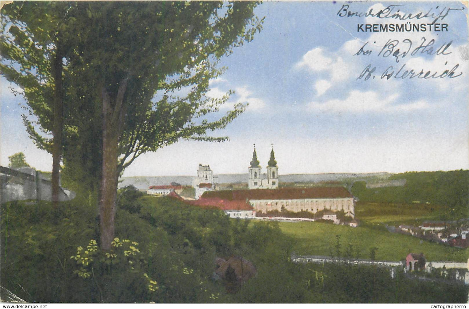Postcard Austria Kremsmünster landscape