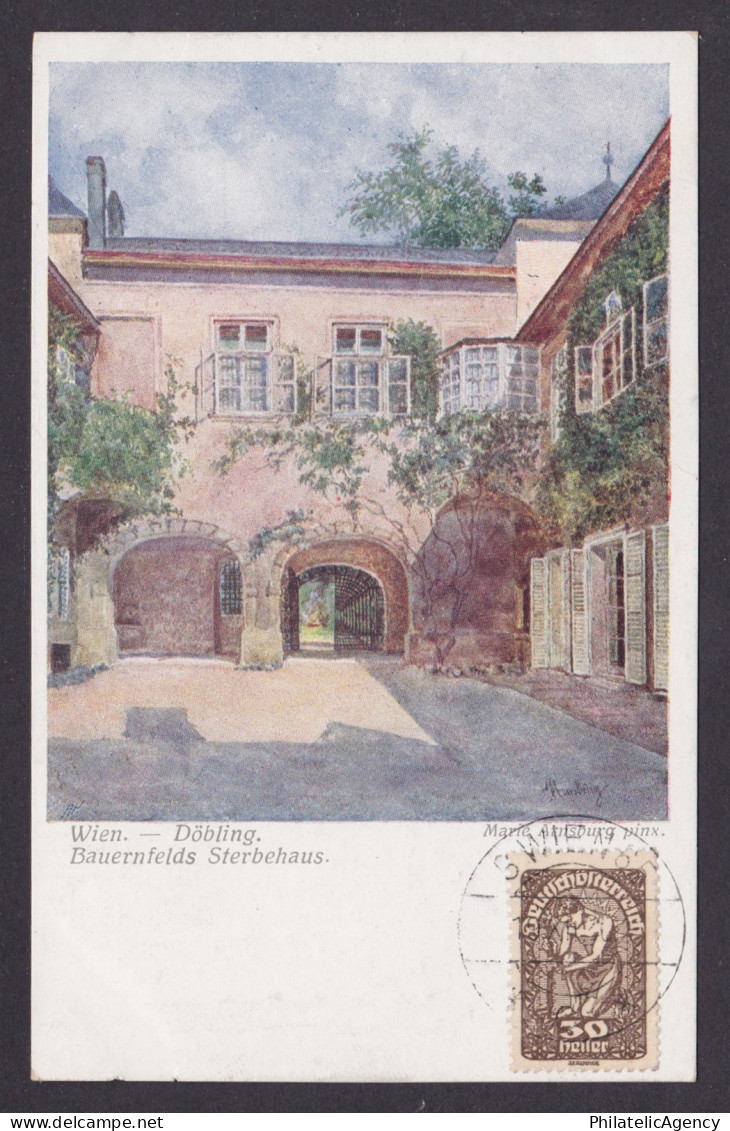 Postcard, Austria Vienna, Döbling, Bauernfelds Sterbehaus