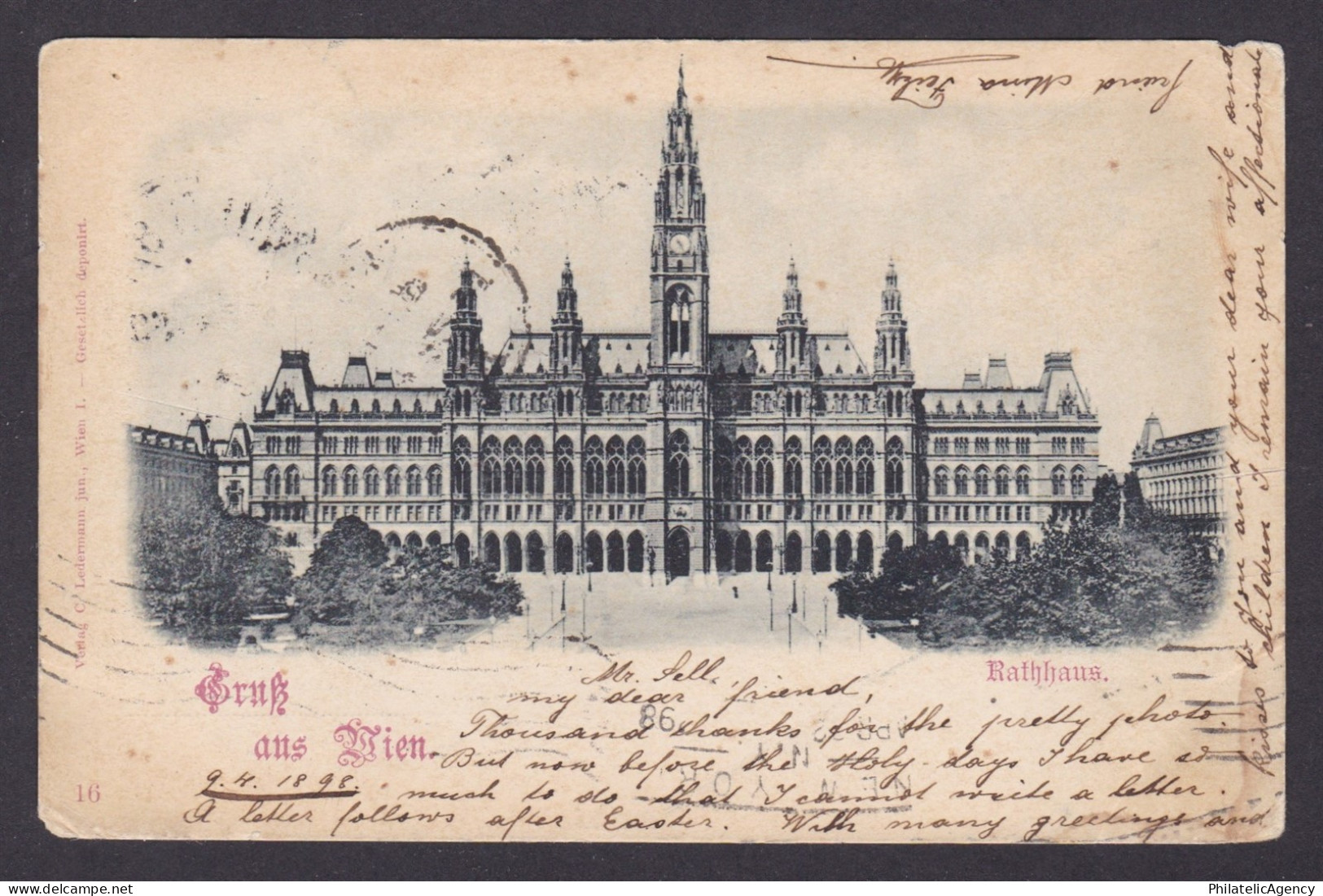 Postcard, Austria Vienna, Rathhaus