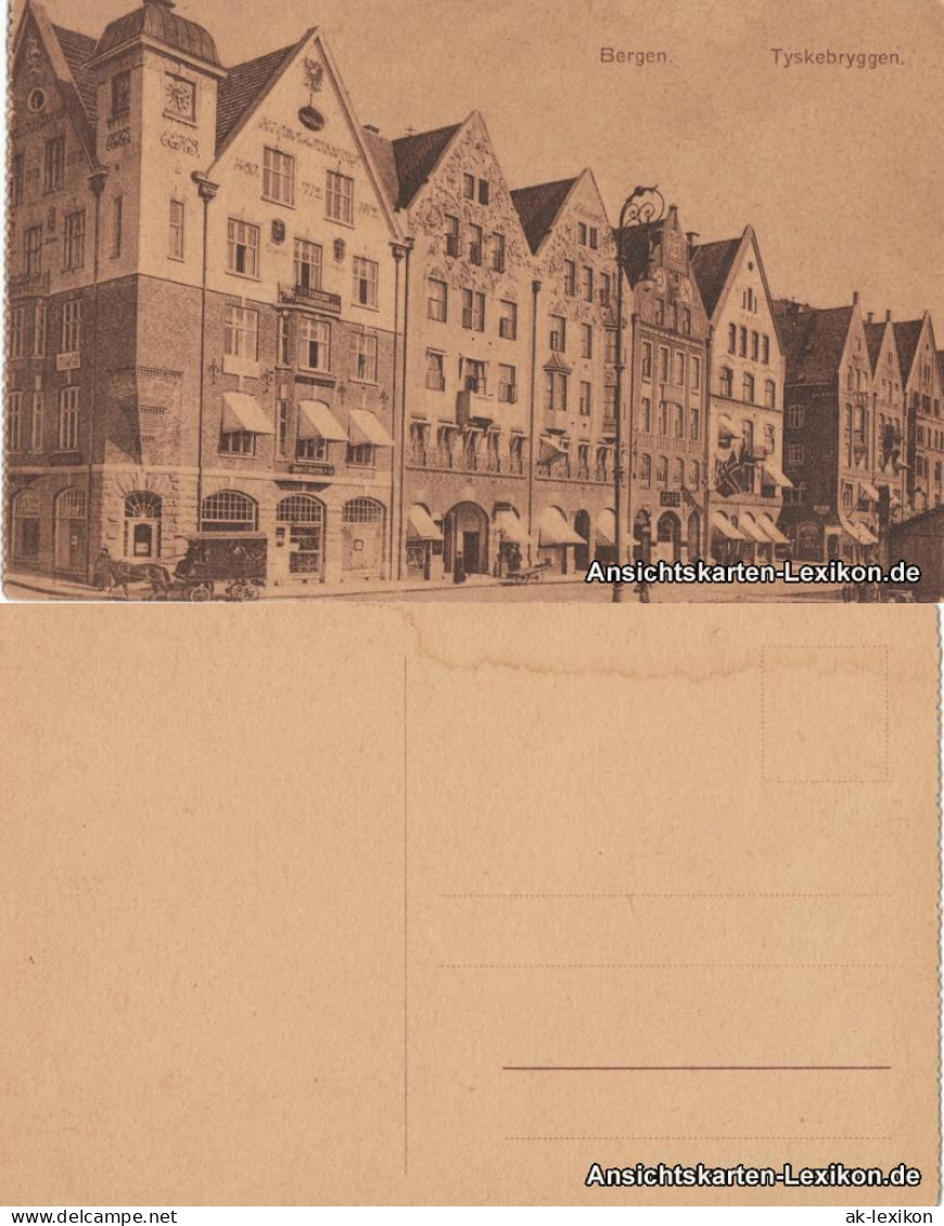 Postcard Bergen Bergen Tyskebryggen 1928