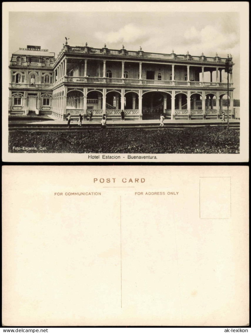 Postcard Buenaventura Kolumbien Hotel Estacion 1930  Colombia