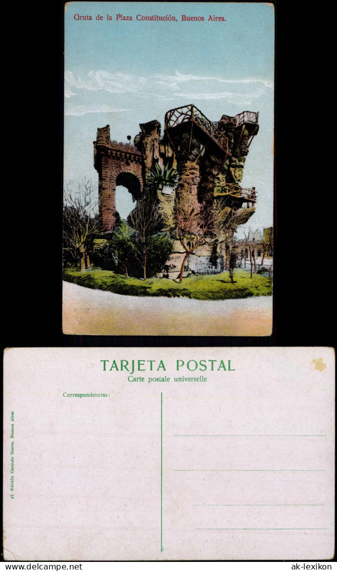Postcard Buenos Aires Gruta de la Plaza Constitución 1913  Argentinien Argentina
