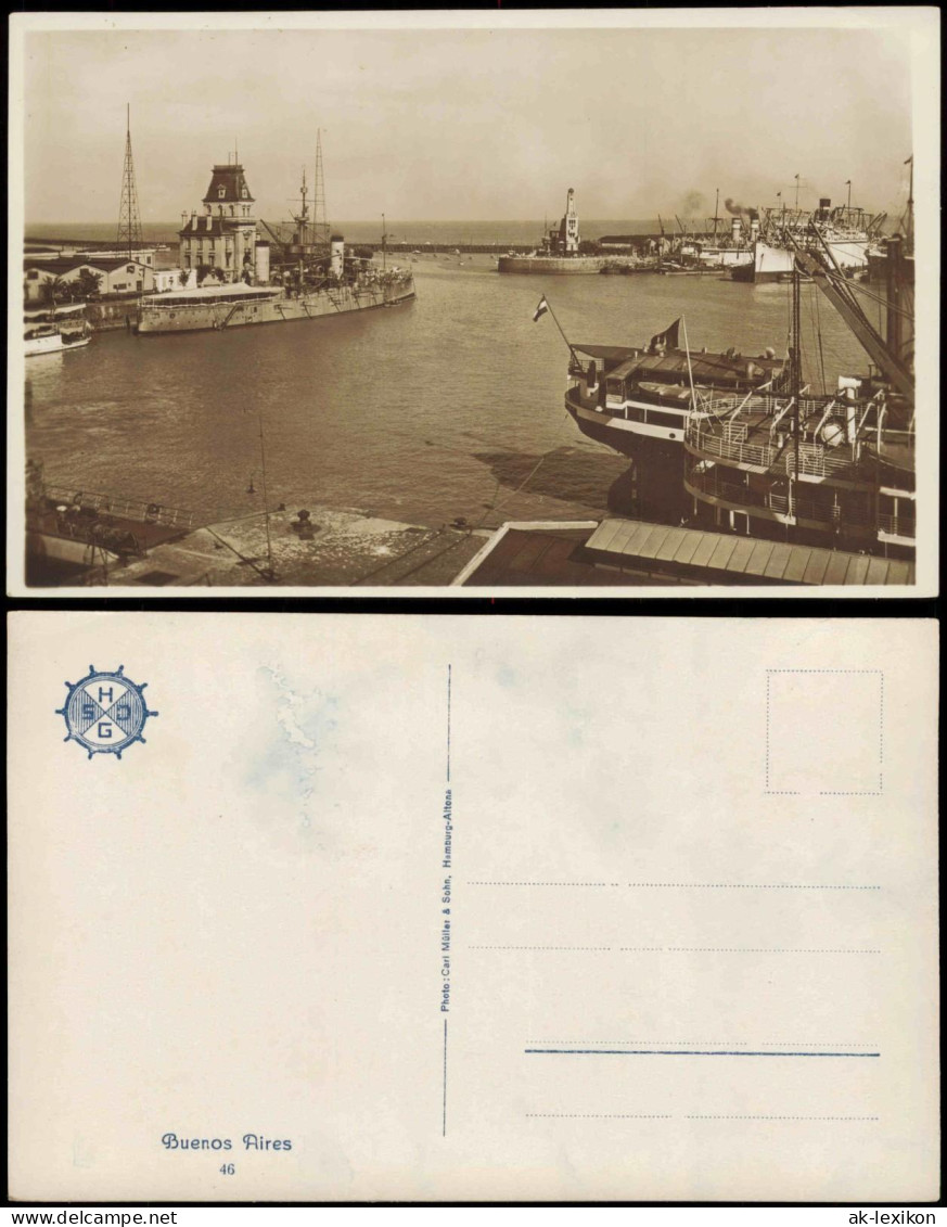 Postcard Buenos Aires Hafen Lotsenturm 1930  Argentina Argentinien